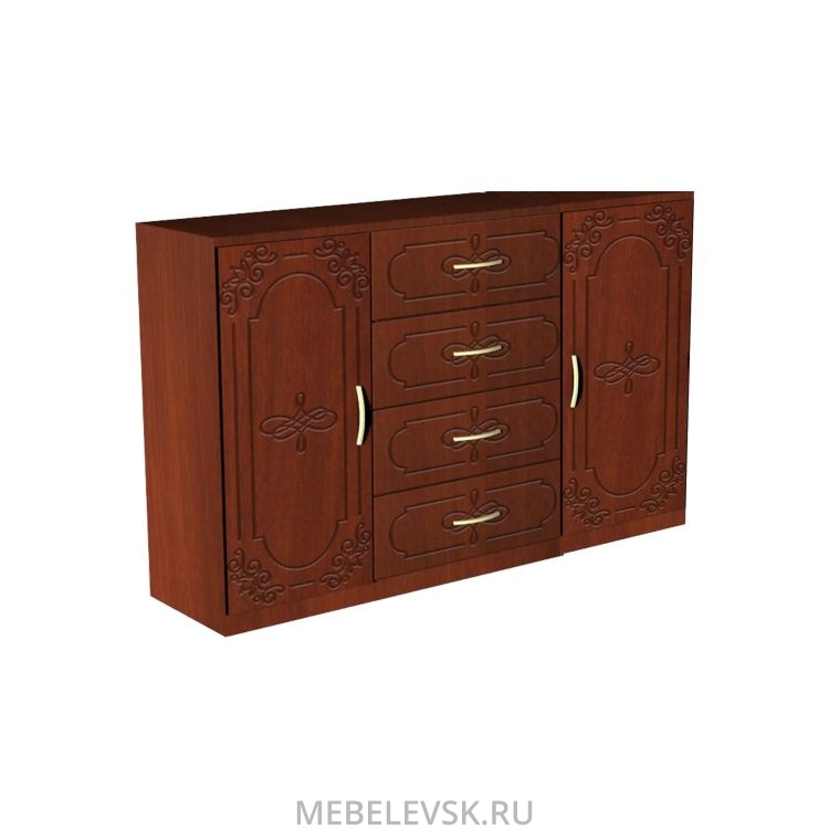 Комод с 4 ящиками+ 2 двери МДФ