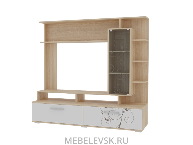 Мини-стенка "Лоя"  дуб сонома/белый