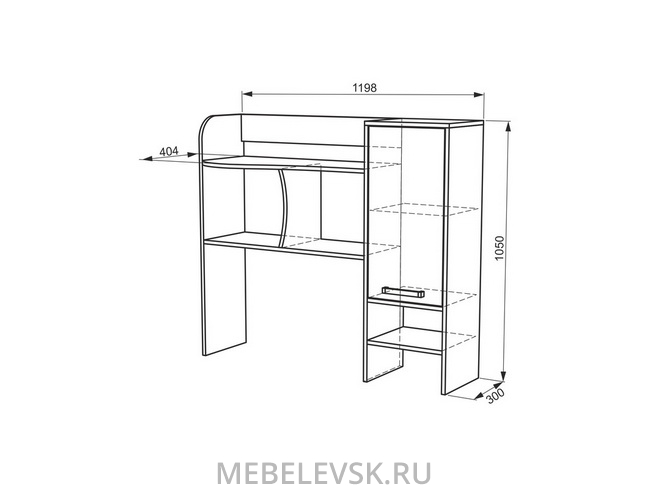 Надстройка стола компьютерного 1200 "Лайт-1". Изображение 1