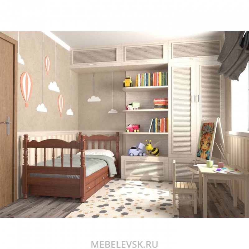АЛЁНКА кровать одинарная (Орех). Изображение 1
