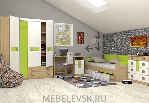 "Стиль 900.5" Кровать-тахта лайм. Изображение 1