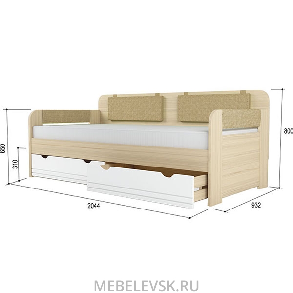 "СТИЛЬ 900.4" КРОВАТЬ-ТАХТА КОФЕ С МОЛОКОМ. Изображение 1