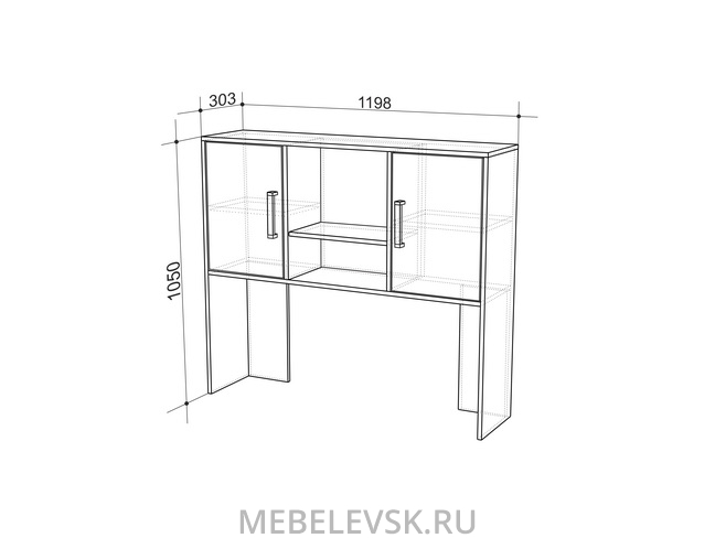 Надстройка стола компьютерного 1200 "Лайт-2". Изображение 1