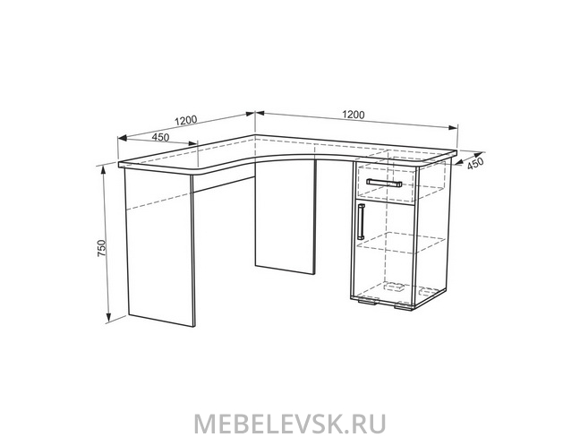 Стол компьютерный угловой 1200 "Лайт-1". Изображение 1