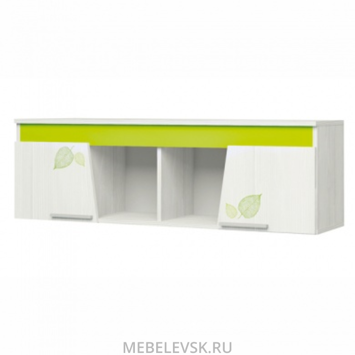 Эко № 7 (Полка навесная 1210.,ФУР.) (рамух белый/ лайм). Изображение 1