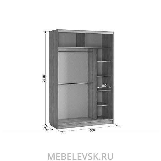 Шкаф-купе Гранд 4-600 волны 2. Изображение 1