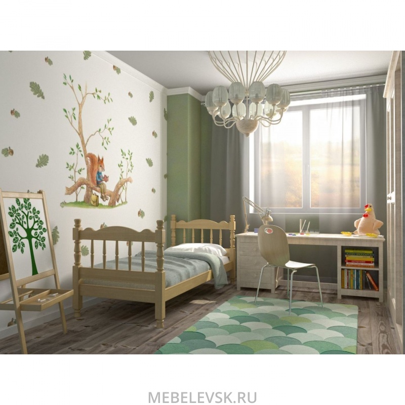 АЛЁНКА кровать одинарная (Сосна). Изображение 1