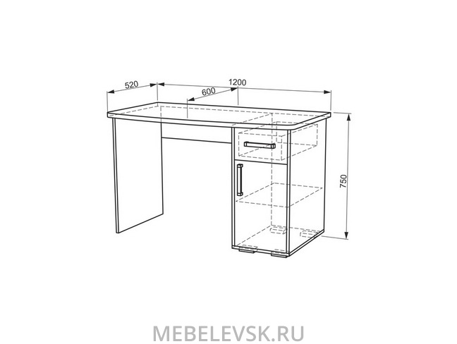 Стол компьютерный 1200 "Лайт-1". Изображение 1