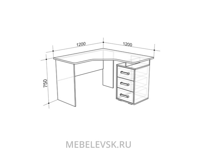 Стол компьютерный 1200 угловой "Лайт-2". Изображение 1